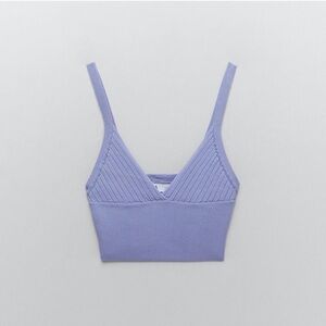 Blue Ribbed Bralette